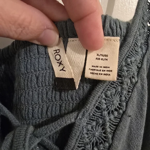 Roxy Teal XL Knit Dress with Lace Accents - Picture 3 of 5